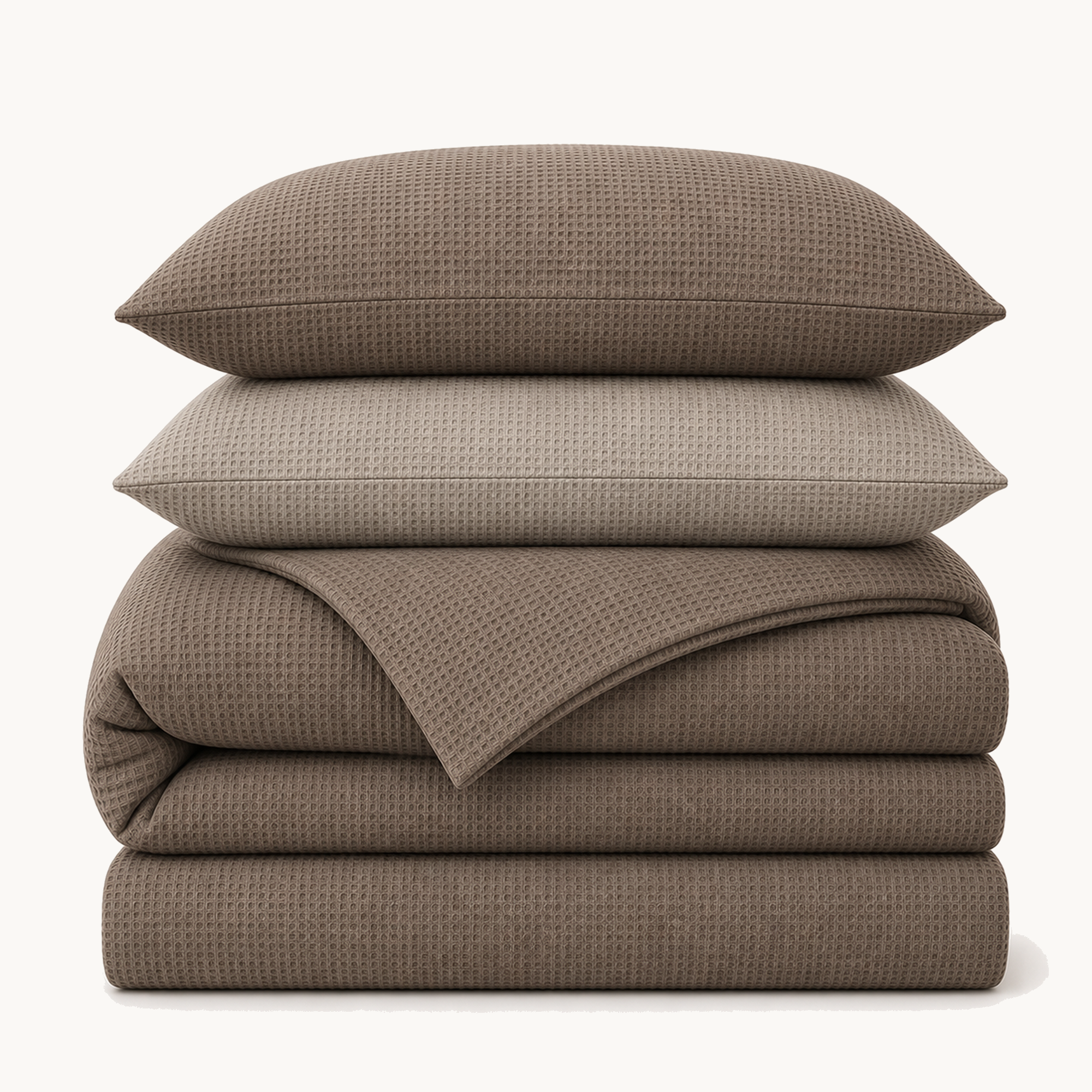 Waffle Weave Cotton Four-Piece Bedding Set